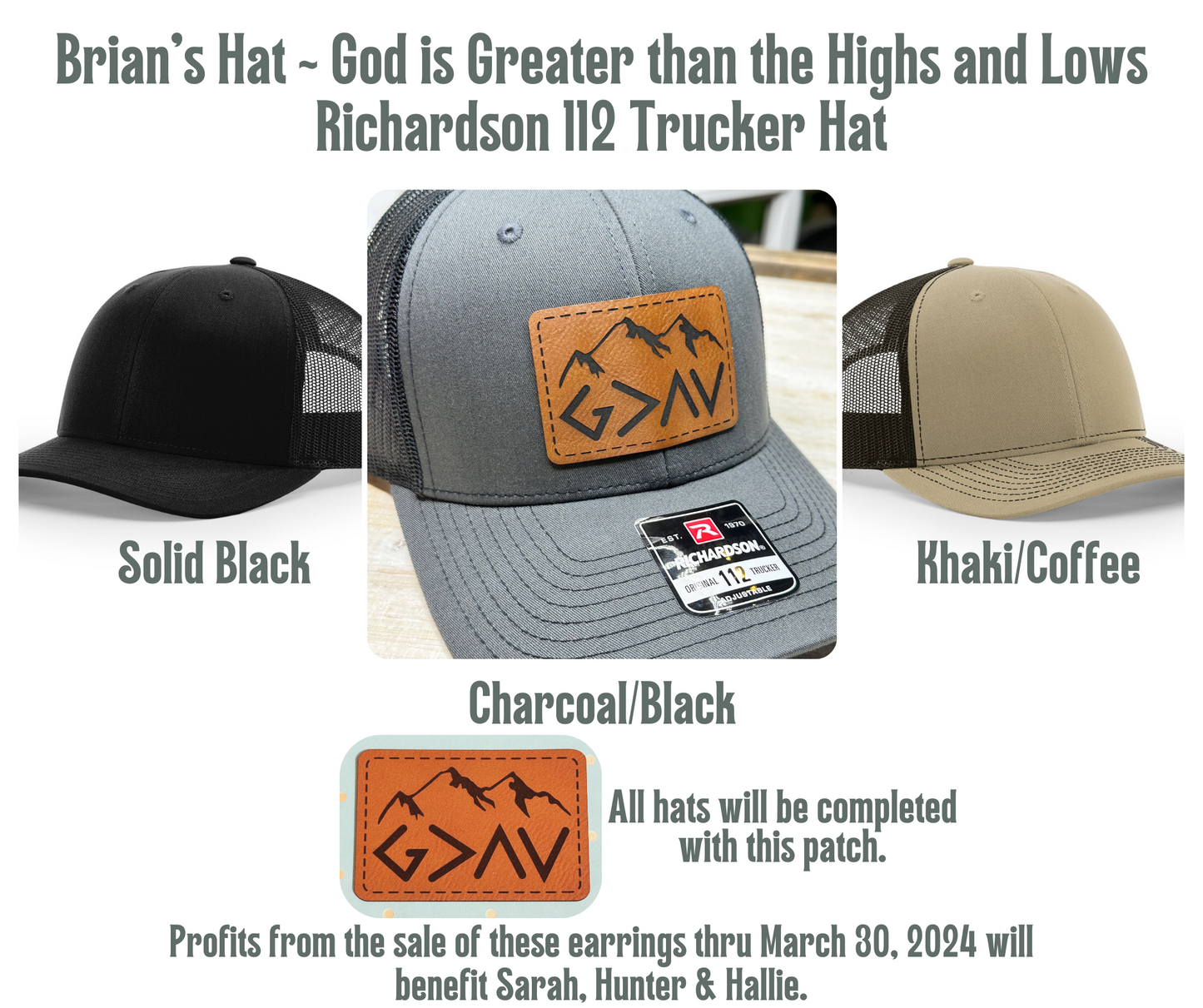 "Brian's Hat" God is greater than the highs and lows Richardson 112