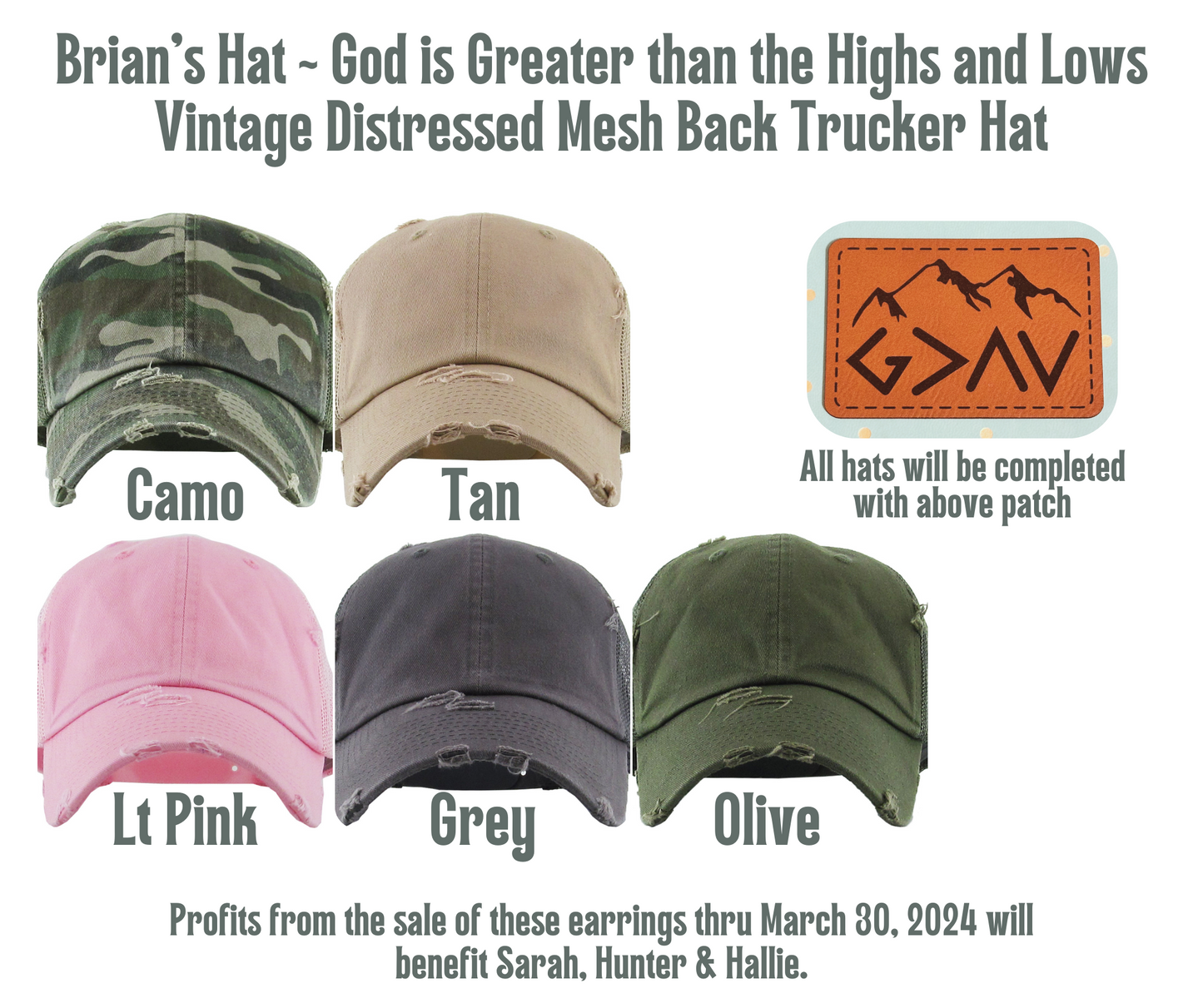 "Brian's Hat" God is Greater than the Highs and Lows Vintage
